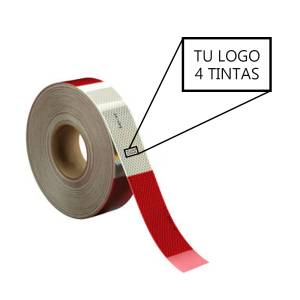3M - CAX1465-4T - BARRICADA 3M 2" ROJO/BLANCO DIAMANTE CON LOGO 4 TINTAS CAJA CON 1800"