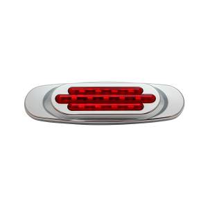 ATM - 1002R - PLAFON ATM 16 LEDS ROJO OVALADO 16.4 X 5.3 X 2.2 CENTIMETROS BISEL CROMADO 12-24V
