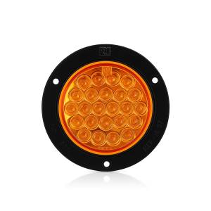 ATM - 1007AN - PLAFON ATM 24 LEDS AMBAR REDONDO 4" BISEL PLASTICO NEGRO 12-24V
