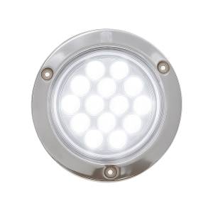 ATM - 1010B - PLAFON BLANCO 14 LEDS BLANCO REDONDO 3" ARO ACERO INOXIDABLE 24V
