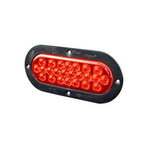 ATM - 1017RN - LAMPARA 24 LEDS LATERAL OVALADA 6 X 16 CENTIMETROS ARO PLASTICO NEGRO ROJO 24V