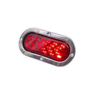 ATM - 1018R - PLAFON ATM DIRECCIONAL 25 LEDS ROJO OVALADO 6 X 16 ARO INOXIDABLE 12V