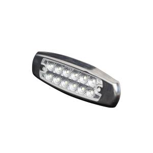 ATM - 1023B - PLAFON ATM 12 LEDS BLANCO OVALADA 5" X 1 1/2" BISEL CROMADO 12-24V