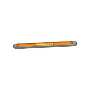 ATM - 1026AH - PLAFON BARRA ATM 39 LEDS AMBAR 13 1/4" X 1" X 3/4" HALO BISEL CROMADO 12-24V