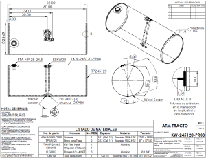 ALTTEC - ALTTEC - KW-245120-PR08 - TANQUE DIESEL KENWORTH 24.5" X 62" DE 120 GALONES LADO PASAJERO TAPON ATRÁS - Image 2