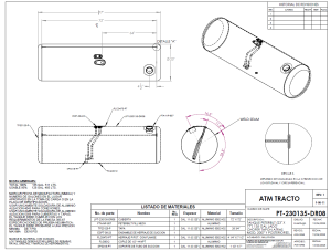 ALTTEC - ALTTEC - PT-230135-DR08 - TANQUE DIESEL PETERBILT 2007 EN ADELANTE 23" X 77" DE 135 GALONES LADO CHOFER TAPON ATRAS - Image 2