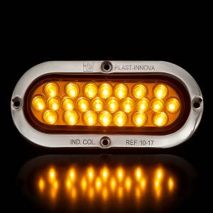 ATM - ATM - 1017A - PLAFON ATM 24 LEDS AMBAR OVALADA 6 1/4" X 2 1/4" BISEL ACERO INOXIDABLE 12-24V - Image 2