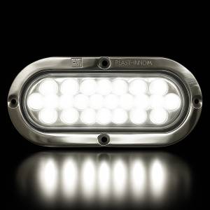 ATM - ATM - 1017B - PLAFON ATM 24 LEDS BLANCO OVALADA 6 1/4" X 2 1/4" BISEL ACERO CROMADO 12-24V - Image 2