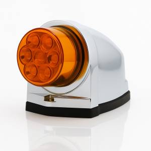 ATM - 1020CL - PLAFON ZEPELIN ATM 8 LEDS AMBAR 5 1/2" BISEL PLASTICO CROMADO 12-24V