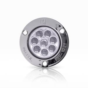 ATM - 1021B - PLAFON ATM 8 LEDS BLANCO REDONDO 2 1/2" BISEL ACERO CROMADO 12-24V DOBLE FUNCION
