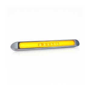 ATM - 1027AH - PLAFON BARRA ATM 27 LEDS AMBAR HALO 13 1/4" X 1" X 1" BISEL CROMADO 12-24V