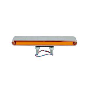 ATM - 1029H - PLAFON BARRA ATM 42 LEDS AMBAR/ROJO HALO 9 1/4" X 2" X 1" BISEL PLASTICO CROMADO 12-24V
