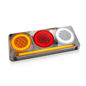 ATM - 1030STR - REGLETA STOP TRIPLE 117 LEDS AMBAR/ROJO/BLANCO 37 X 15.3 X 3.2 CENTIMETROS JUEGO 12V