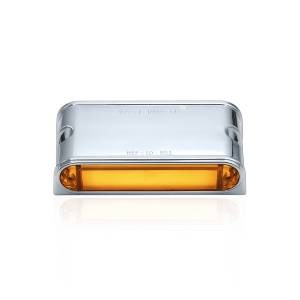 ATM - 1033LHPC - PLAFON BARRA ATM 12 LEDS AMBAR/ROJO 3 1/2" X 2 1/4" X 2 1/4" BISEL CROMADO 12-24V