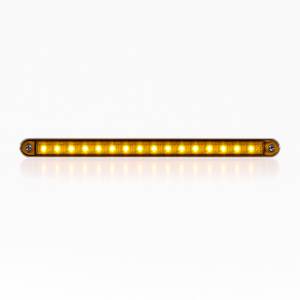 ATM - 1034A - PLAFON BARRA ATM 20 LEDS AMBAR 12" X 15/16" BISEL CROMADO 12-24V
