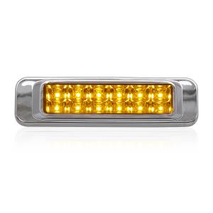 ATM - 1035A - PLAFON LATERAL 12 LEDS AMBAR 14,3 X 4,1 X 16 ARO ABS CROMADO