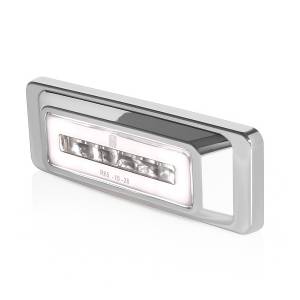 ATM - 1036-BH - PLAFON ATM 24 LEDS BLANCO HALO RECTANGULAR 6 1/4" X 2" BISEL PLASTICO CROMADO 12-24V