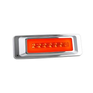 ATM - 1036-RH - PLAFON ATM 24 LEDS ROJO HALO RECTANGULAR 6 1/4" X 2" BISEL PLASTICO CROMADO 12-24V