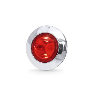 ATM - 1037R - PLAFON ATM 1 LED ROJO REDONDO 1/2" BISEL CROMADO 12-24V