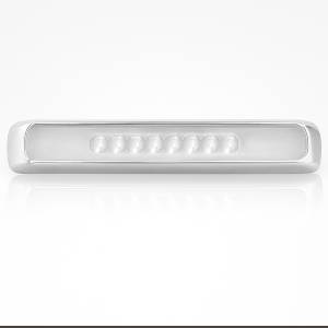 ATM - 1041AH-A - PLAFON BARRA ATM 51 LEDS AMBAR/ROJO/BLANCO HALO 17" X 1 1/4" X 1" BISEL CROMADO 12-24V