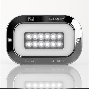 ATM - 1042 - PLAFON ATM 36 LEDS BLANCO RECTANGULAR 5 1/4" 3 1/4" BISEL ACERO CROMADO 12-24V