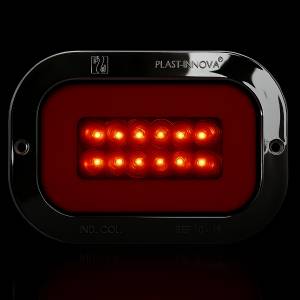 ATM - ATM - 1042-RS - PLAFON ATM 36 LEDS ROJO  HALO RECTANGULAR 5 1/4" X 3 3/4" BISEL PLASTICO CROMADO 12-24V - Image 2