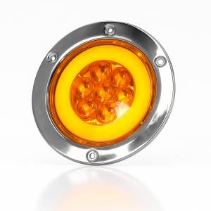 ATM - 1046A - PLAFON STOP 19 LEDS AMBAR HALO 3" / 8 CM ARO ACERO INOXIDABLE