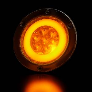 ATM - ATM - 1046A - PLAFON STOP 19 LEDS AMBAR HALO 3" / 8 CM ARO ACERO INOXIDABLE - Image 2