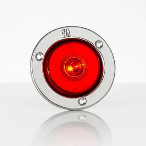 ATM - 1050R - PLAFON STOP 10 LEDS ROJO HALO REDONDO OJO DE ANGEL 2" ARO ACERO INOXIDABLE MONTAJE 3 TORNILLOS 124V
