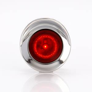 ATM - 1053VR - PLAFON ATM 1 LED ROJO REDONDO 1" BISEL CON VISERA CROMADO 12-24V PAR