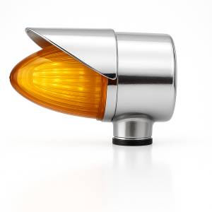 ATM - 1055SAV - SEMAFORO GRANDE SENCILLO LED 14.7 X 10.5 X 9 CM 24V AMBAR VISERA CROMADA
