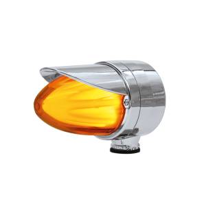 ATM - 1055SHAV - SEMAFORO GRANDE SENCILLO TIPO MISIL HALO 14.7 X 10.5 X 9 CM 24V AMBAR VISERA CROMADA