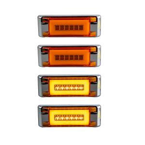 ATM - 1056A-P4 - PLAFON ATM 27 LEDS AMBAR HALO 6 1/4 X 2 PULG. BISEL PLASTICO CR 12-24V (4 PIEZAS)