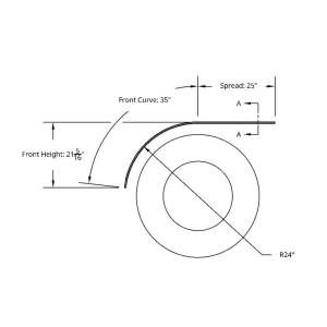 UNITED PACIFIC - UNITED PACIFIC - 11036 - MEDIO DEFENSOR-SERIE SR DE ACERO INOXIDABLE 430 DE 60" (16GA) (PAR) - Image 2