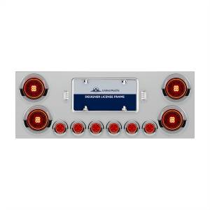 UNITED PACIFIC - 34483 - PORTAPLACA UNITED PACIFIC DE 34" 4 LUZ DE 4" 13 LEDS 6 LUZ DE 2" 4 LEDS ROJO ACERO INOXIDABLE