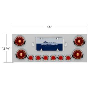 UNITED PACIFIC - UNITED PACIFIC - 34483 - PORTAPLACA UNITED PACIFIC DE 34" 4 LUZ DE 4" 13 LEDS 6 LUZ DE 2" 4 LEDS ROJO ACERO INOXIDABLE - Image 4