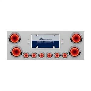 UNITED PACIFIC - 34499 - PORTAPLACAS CON LUCES DE 4" Y 2" MICA CLARA- COLOR ROJO