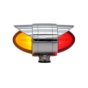 ATM - 1060HV - SEMAFORO TIPO MISIL DOBLE CARA CORTO 18X 10.5 X 9 CM HALO 24V VISERA CROMADA