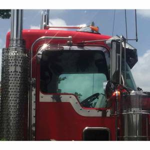 TRUX - TK-1402 - CORTINA DE LA VENTANA DE LA PUERTA CON RECORTE DEL BRAZO DEL ESPEJO CONVEXO KENWORTH