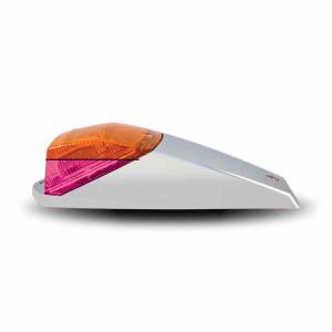 TRUX - TLED-CAB2XAPINK - LUZ DE CABINA AUXILIAR CUADRADA (ZEPELIN) AMBAR/ROSA 42 DIODOS CARCAZA CROMADA