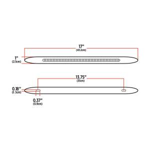TRUX - TRUX - TLED-F17CR - LUZ DELGADA 1" X 17" ROJO CON BISEL CROMADA 23 DIODES - Image 4