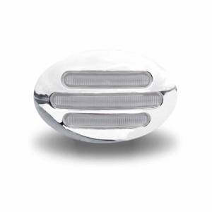 TRUX - TLED-FG2CA - PLAFON TRUX 13 LEDS AMBAR OVALADO 3" X 2" BISEL CROMADO 12V MICA CLARA
