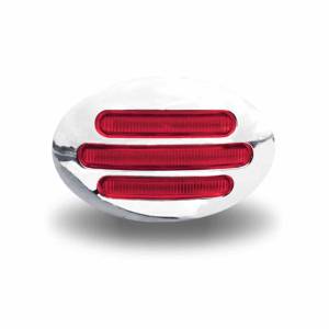 TRUX - TRUX - TLED-FG2R - PLAFON TRUX 13 LEDS ROJO OVALADO 3" X 2" BISEL CROMADO 12V - Image 2