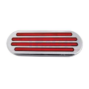 TRUX - TLED-FOR - PLAFON TRUX 52 LEDS ROJO OVALADO 6 1/2" X 2 1/4" BISEL PLASTICO CROMADO