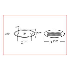 TRUX - TRUX - TLED-FG3R - PLAFON TRUX 8 LEDS ROJO OVALADO 3.9" X 1.3" BISEL CROMADO 12V - Image 2