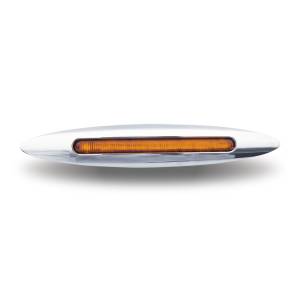 TRUX - TLED-FG4A - PLAFON TRUX 9 LEDS AMBAR OVALADO 6" X 1" BISEL CROMADO 12V
