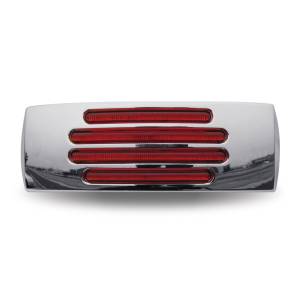 TRUX - TLED-FTR - PLAFON TRUX 22 LEDS ROJO RECTANGULAR 2"X 6" BISEL PLASTICO CROMADO