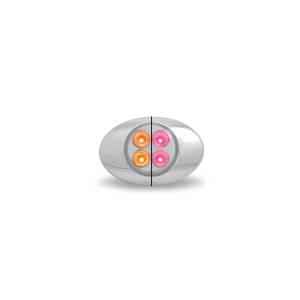 TRUX - TLED-G2XAPINK - PLAFON TRUX 4 LEDS AMBAR/ROSA OVALADO 2" X 1.33" BISEL CROMADO