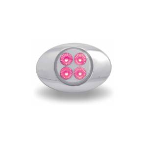 TRUX - TRUX - TLED-G2XAPINK - PLAFON TRUX 4 LEDS AMBAR/ROSA OVALADO 2" X 1.33" BISEL CROMADO - Image 4