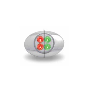 TRUX - TRUX - TLED-G2XRG - PLAFON TRUX 4 LEDS ROJO/VERDE  OVALADO 2" X 1.33" BISEL CROMADO - Image 2